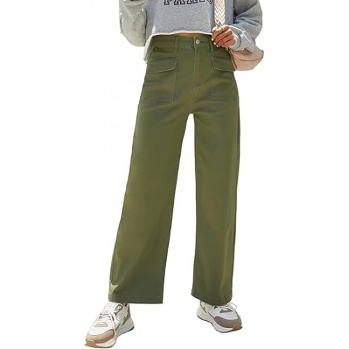 Womens Cargo Pants Women Baggy Wide Leg High Waist Casual Pants Jean Stretch Pants Womens Cargo Pants Women Baggy Wide Leg High Waist Casual Pants Jean Stretch Pants