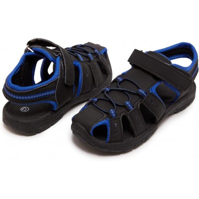 Boys Water Shoes, Rugged Closed Toe Back Strap Amphibian Sandals for Beach, Hiking & Outdoor Sports - Patterned/Solid